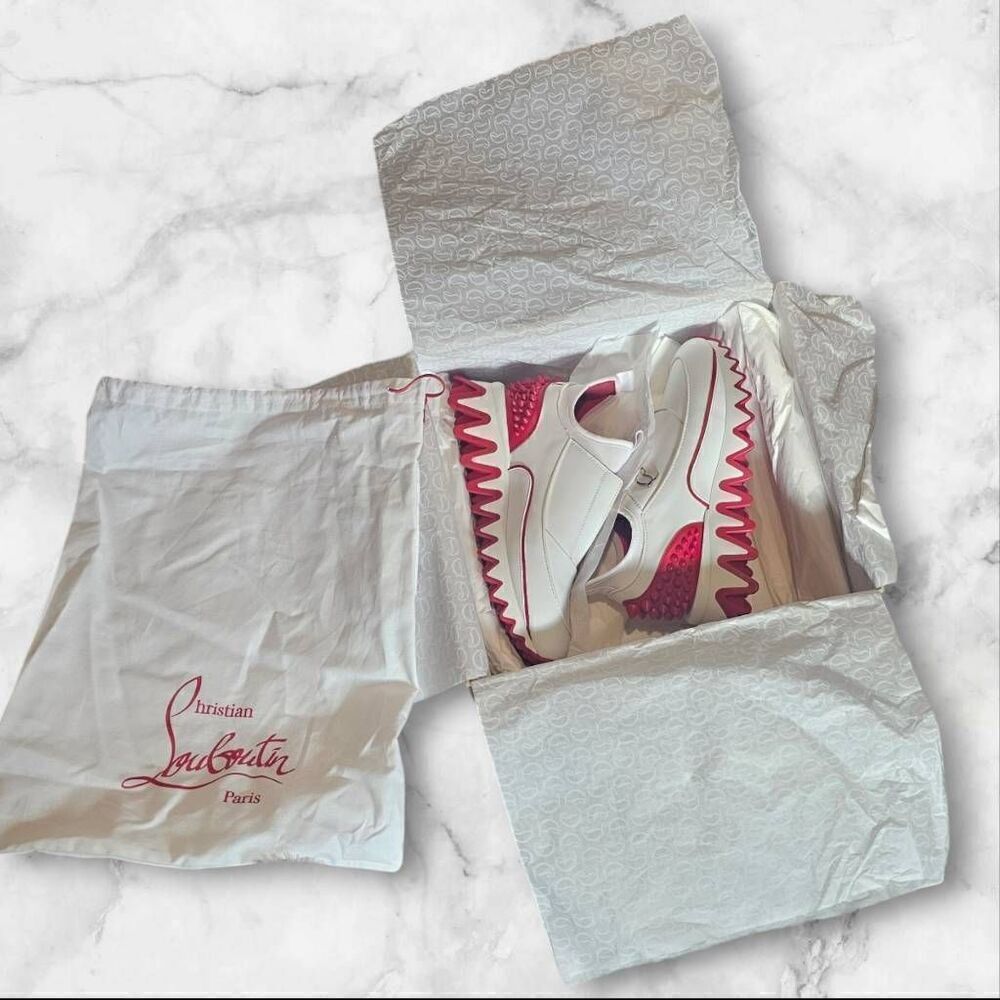 Christian Louboutin Sneakers White & Red Sharkyloub Size 36